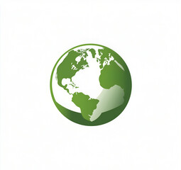 Obraz premium logo of the Earth with a green color, white background