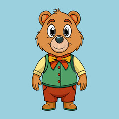 bear with boe tie vector