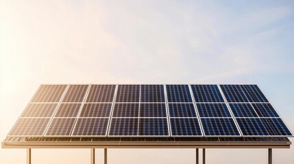 Obraz premium Solar Panels Under Clear Sky