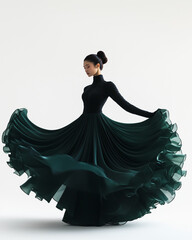 woman in black dress