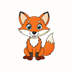 Obraz premium red fox cartoon