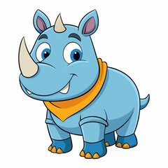 Fototapeta premium rhinoceros cartoon vector