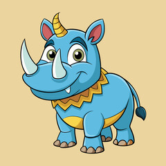 Fototapeta premium rhinoceros cartoon vector