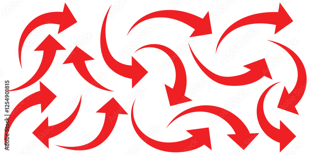 Aufkleber red curve arrow icon. flat style. arrow icon for your web site design, logo, app, ui. arrow indicate