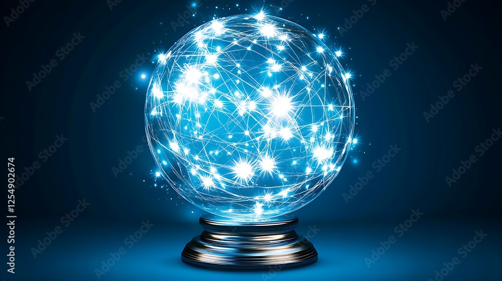 Poster abstract network sphere shining elegantly depicting global connection and future technology