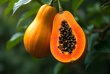 papaya fruit on a tree