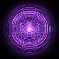 Obraz premium Abstract Purple Energy Vortex Concentric Circles Radiating Light on a Dark Mystical Background