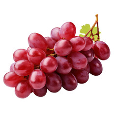 Fototapeta premium bunch of red grapes isolated on transparent white background, clipping path
