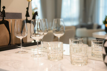 Elegant table setting for a wedding reception or fine dining in a restaurant