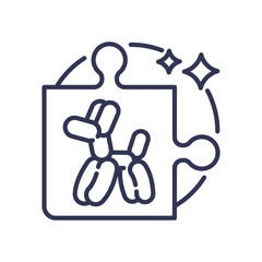 Puzzle piece with balloon dog symbolizes complexity and diversity in creativity.