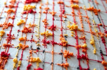 Vibrant Ramadan Cross Stitch Flat Lay