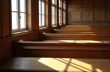 Somber Courtroom Scene in Focus