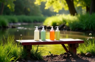 Tranquil Swamp Scene with Hygiene Items