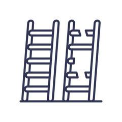 Two ladders with unequal rungs symbolize unequal access and opportunities.