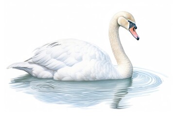 Fototapeta premium Swan swimming animal white.