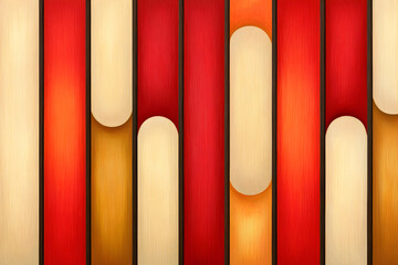 Fototapeta premium bold 3D stripe pattern in saturated red, orange, and yellow tones with modern design