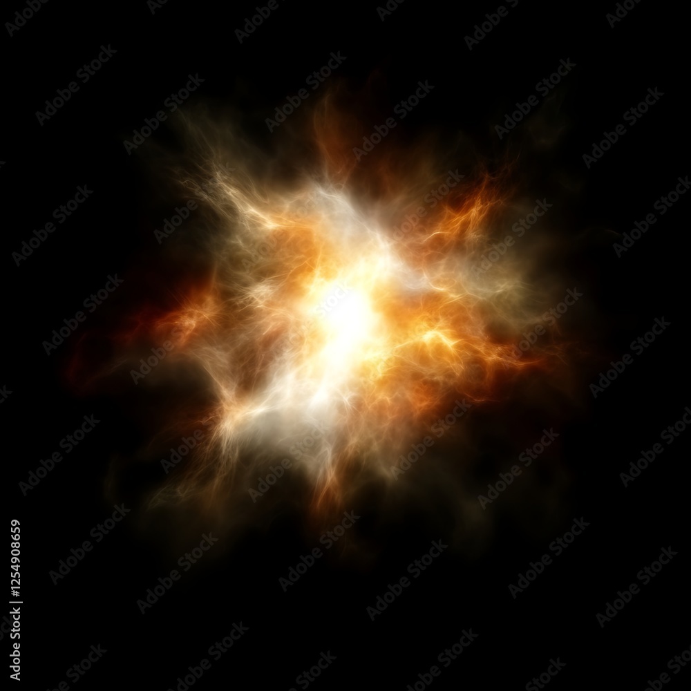 Aufkleber brilliant burst of light in the darkness abstract digital rendering sci fi background design