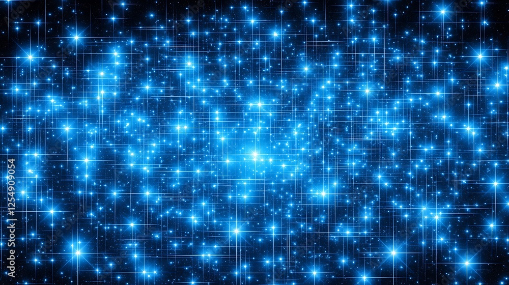 Poster brilliant stars network connecting cosmic points in dark space backdrop scifi glow grid matrix