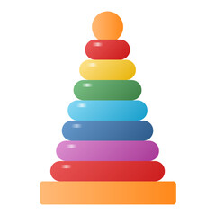 Colorful Stacking Toys for Children Vector. Educational Toys for Children. Colorful Pyramid Toys. Stacking Tower Toys.