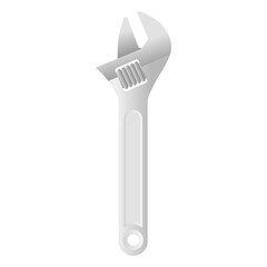 Adjustable Wrench Repair Tools Vector. Wrench Construction Equipment Element. Wrench Icon.