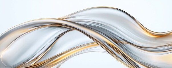 Organic, wave-like structures in an ethereal palette of creamy whites, golds, and iridescent blues, radiating soft, calming light