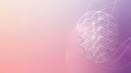 Geometric flower of life design on a blurred background