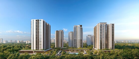 Luxury Apartments in Urban Greenery: Modern Architectural Design