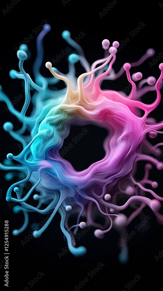 Poster hyper-dimensional vr cosmos, pulsating chromatic vortex, luminous ai-generated fractals, deep neon i