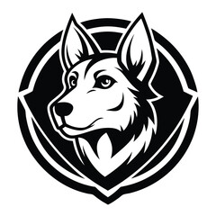 Black Dog Face Vector Icon | Minimalist Pet Silhouette Design