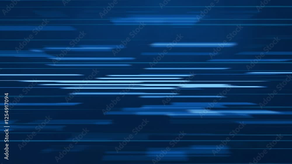 Poster futuristic blue digital motion background - a dynamic abstract animation of horizontal glowing blue 