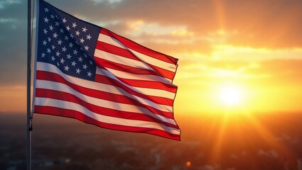 American flag backdrop