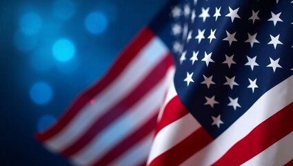 American flag backdrop