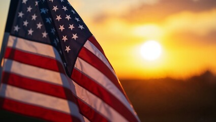 American flag backdrop