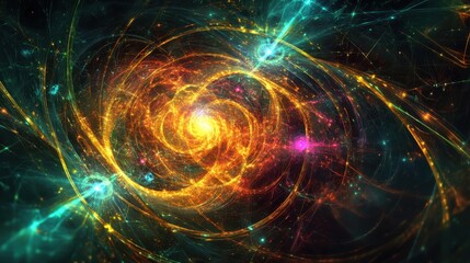 Obraz premium Abstract Quantum Mechanics Digital Art Visualization