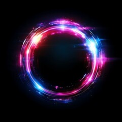 Circular Energy Field with Vibrant Colors and Dynamic Lines in a High Tech Graphic Design Style