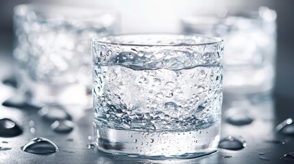 Close-Up of Water Droplets on Glass Surface