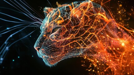 Futuristic Biometric Neural Network Concept Art