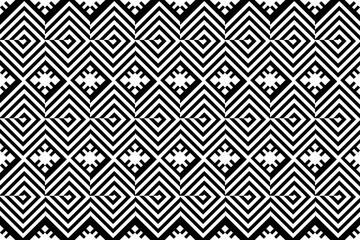 Geometric, seamless,pixel traditional ethnic, thai pattern, fabric pattern for textiles, rugs, wallpaper, clothing, sarong, batik, wrapping, embroidery, print, background, cover, illustration, vector.