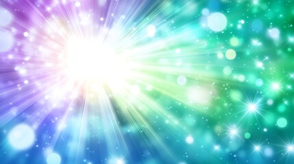 Fototapeta premium Colorful Burst of Light with Bokeh Effect for Background or Abstract Design Illustration 96chars