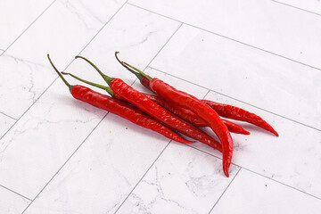 Hot spicy chili pepper heap