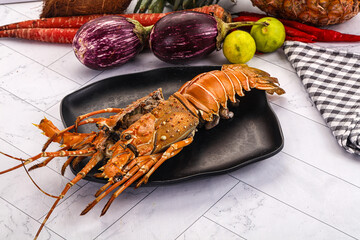Luxury expensive boiled spiny lobster