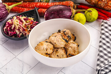 Afgani chicken kebab with white marinade