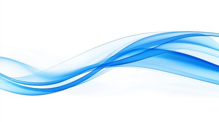 Abstract blue smoke wave on a white background; artistic and modern in design 