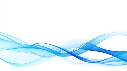 Obraz premium Abstract blue smoke wave on a white background; artistic and modern in design 
