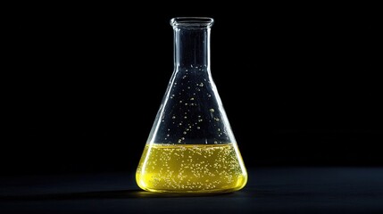 Bubbling Yellow Liquid in an Erlenmeyer Flask