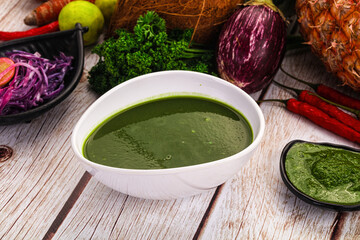 Vegan green cream spinach soup