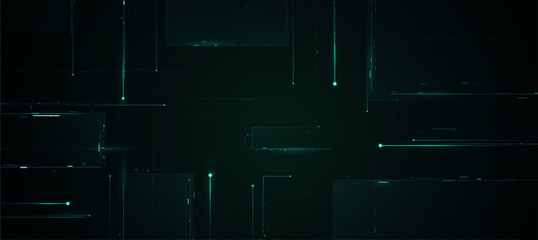 Cyber background, Green neon line futuristic digital technology innovation background for tech event poster or presentation product business