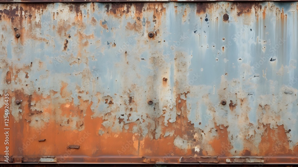 Aufkleber closeup of a heavily weathered and rusted shipping container showing intricate surface textures and 