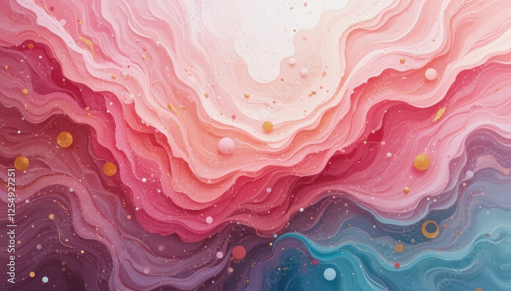 Aufkleber abstract pink background with flowing clay and soft wave patterns