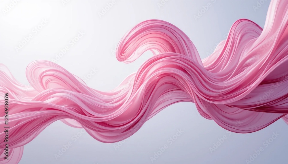 Poster abstract pink background with flowing smoke and soft wave patterns